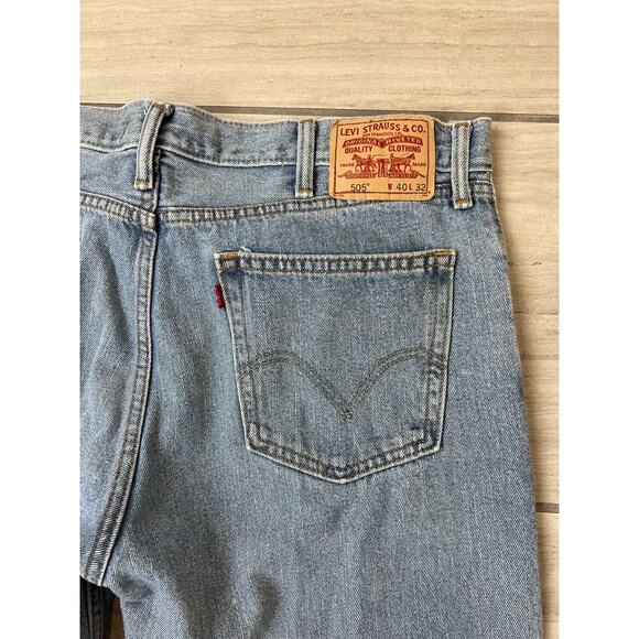 Levi's 505 Jeans Men's 40X32 Stonewash Blue Regular Fit Straight Leg Vintage - Picture 4 of 6